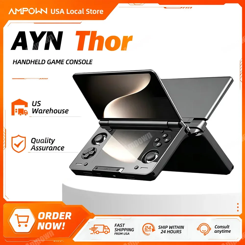 AYN Thor Dual OLED Clamshell Handheld 120Hz Snapdragon 8 Gen2 TCC Multitasking Active Cooling Android Gaming Console gift
