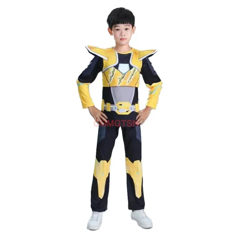 Kids Mini Force X Cosplay Costume VOLT SAMI LUSI MAX Role play Top and Pants Mask Suit Halloween Party Fancy Dress