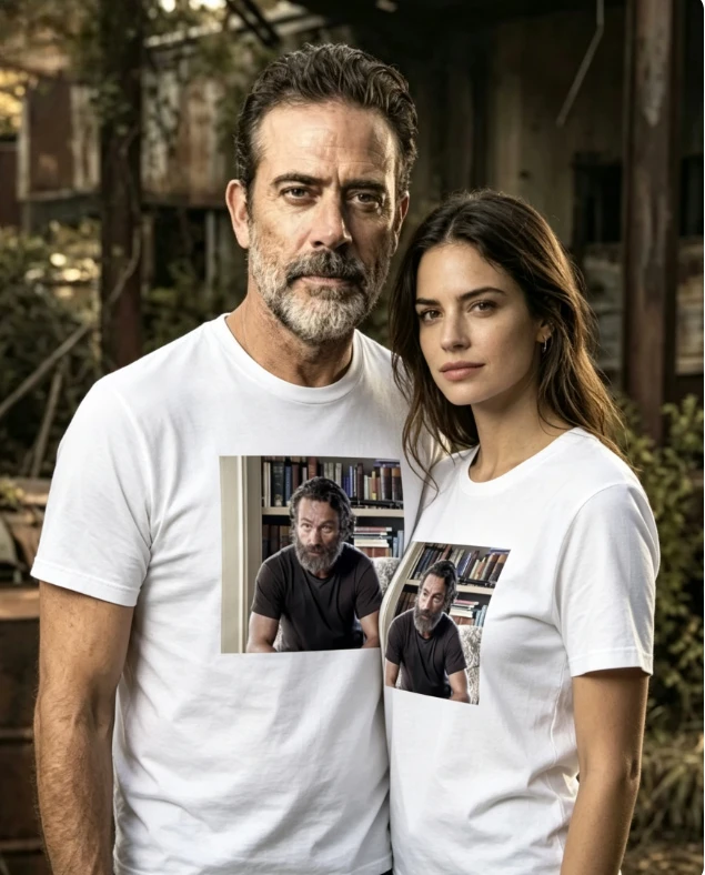 2026 new Neutral style black round-neck T-shirt with vintage mustache men's portrait print, casual cotton loose-fit streetwear