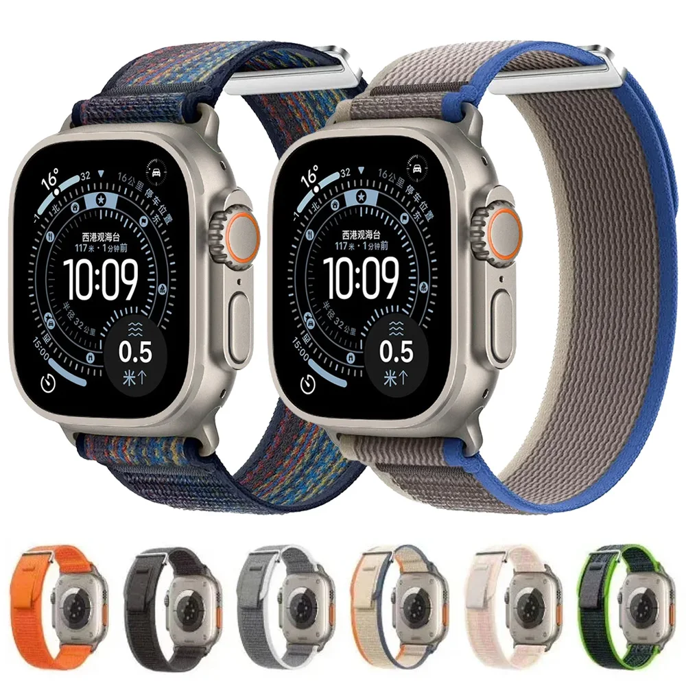 Trail Nylon-Schlaufenarmband für Apple Watch 11 10 46mm 42mm Ultra 3 2 1 49mm Armband iWatch 9 8 7 45mm 41mm 6 5 4 SE3 44mm 40mm Armband