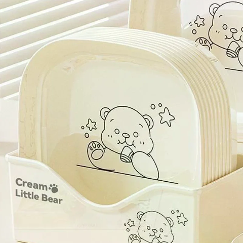 Home Cartoon Bone Spitting Plate Set, Dining Table Plates, Plastic Material, Living Room Fruit Plate, Garbage Plate