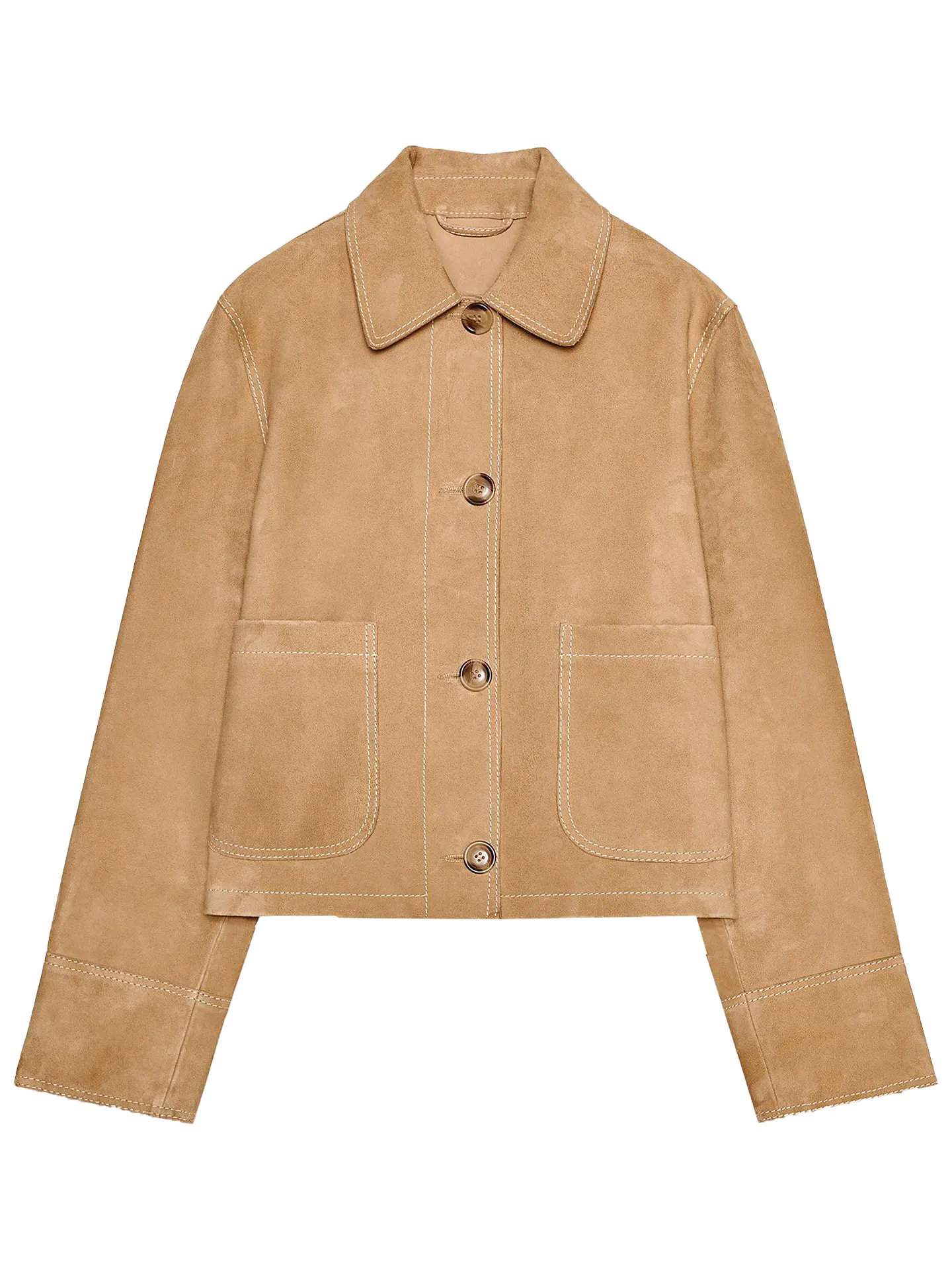 ZAPRHA Autumn 2025 Women's Velvet Texture Long Sve Collar Jaet Versatile Leather Coat Casual Sle Ladies Outerwear