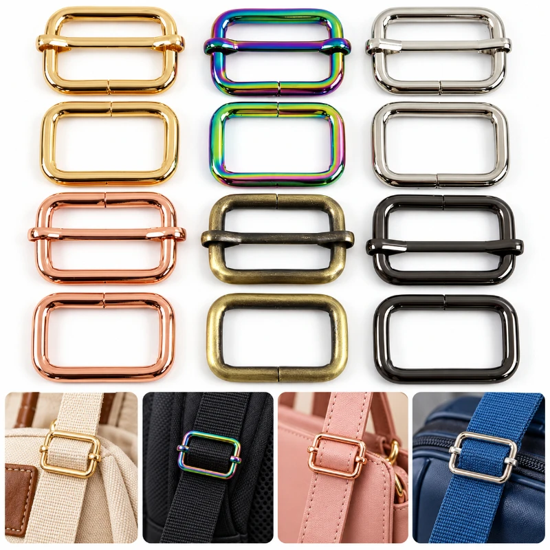 5/10 Stück 16–50 mm Metallschnalle für Taschen, Riemen, Tri-Glides, Roller-Pin-Schnallen, Hundehalsband-Einsteller, Hakenverschluss, DIY-Hardware-Zubehör