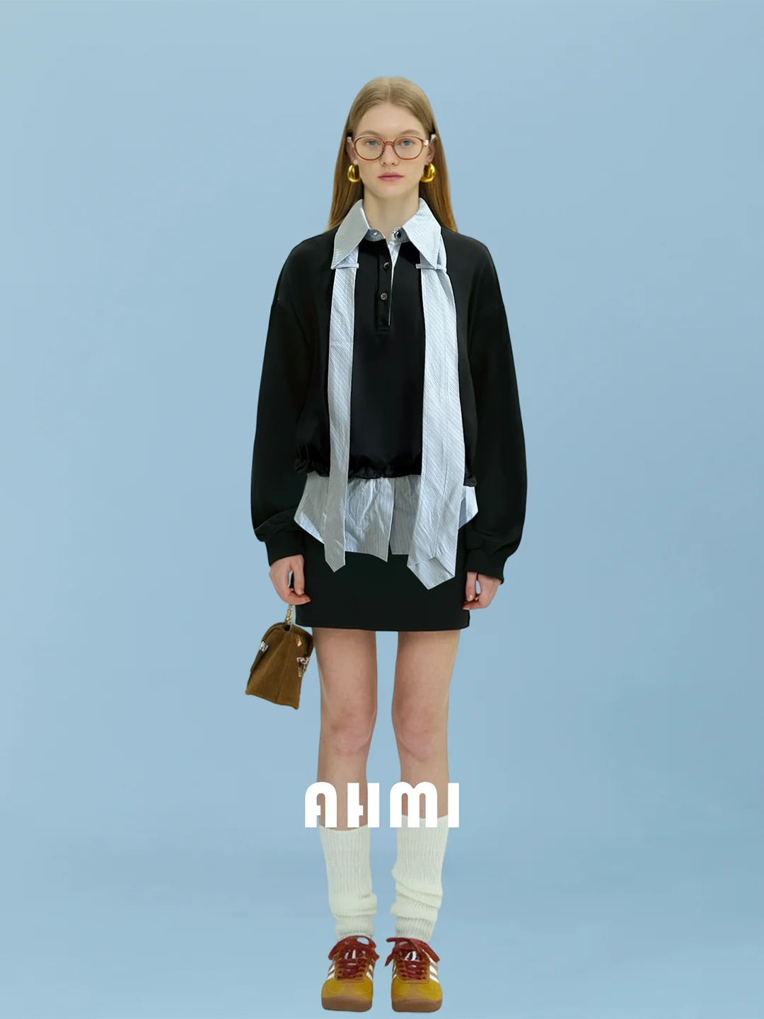 

AHMI High nce College Color Blo Hoodie Dr Women's ort Sle Spring Season Casual Loose Fit Long Sve