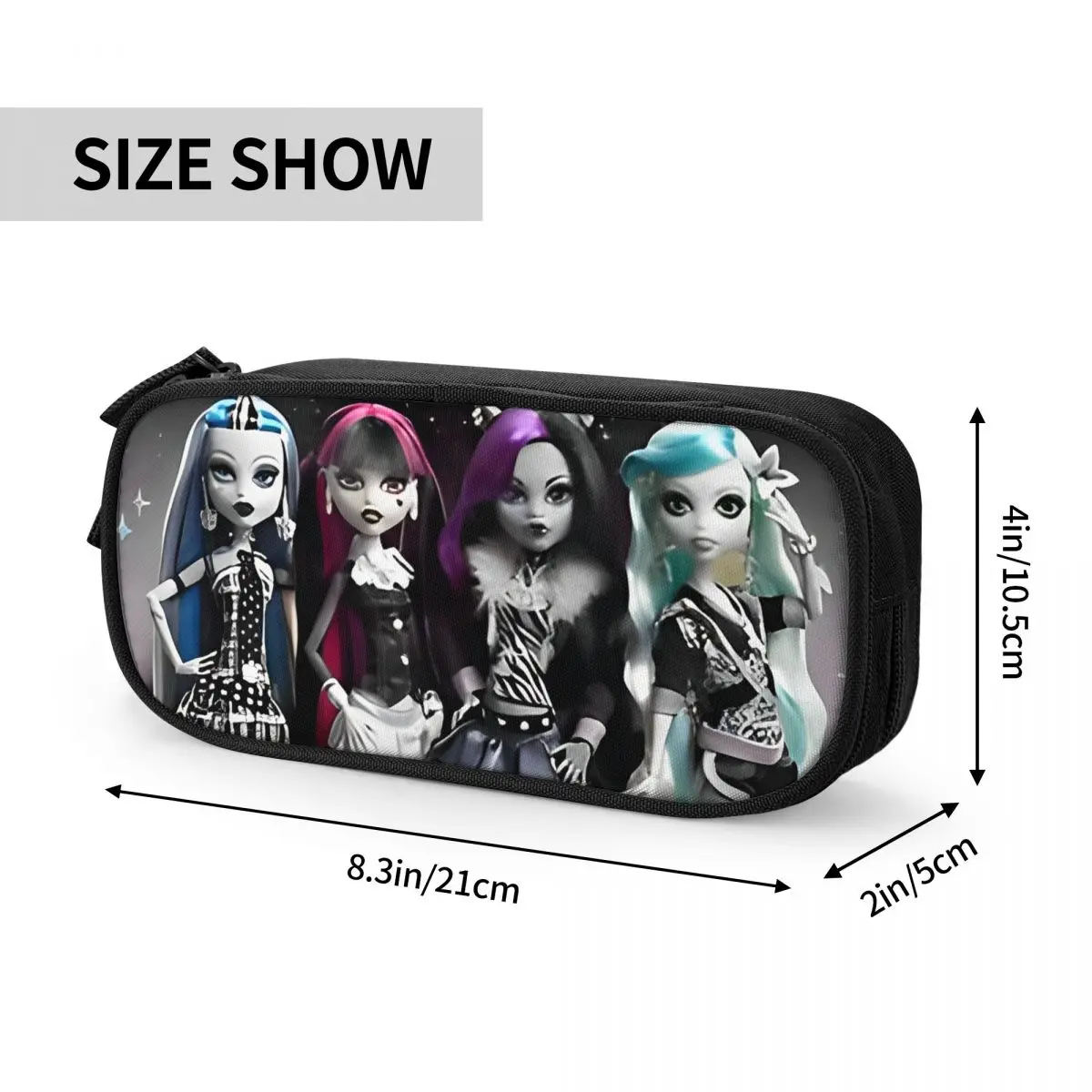 Imagem -06 - Estojo para Lápis Monster High Drama Estojo para Bonecas de Filme Anime Grandes Bolsas de Armazenamento Material Escolar Caneta para Menina e Menino