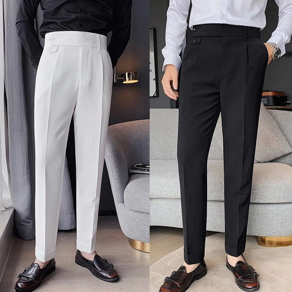 

Business Casual Suit Polyester Fabric Spring Season - Men Formal Trouser - Slim Fit Business Casual Suit Trousers
