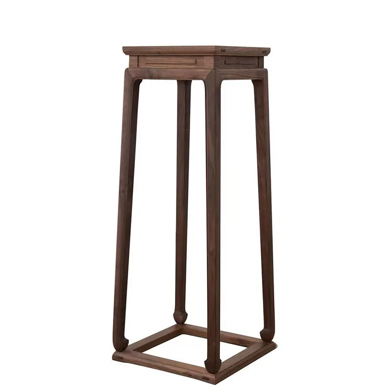 

New Chinese black walnut flower few solid wood flower stand edge few living room tea room zen corner few old elm