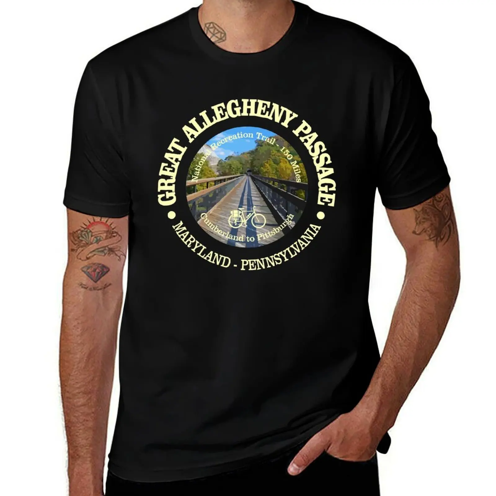 Футболка Great Allegheny Passage (Cycling C) для Хэллоуина, повседневная футболка