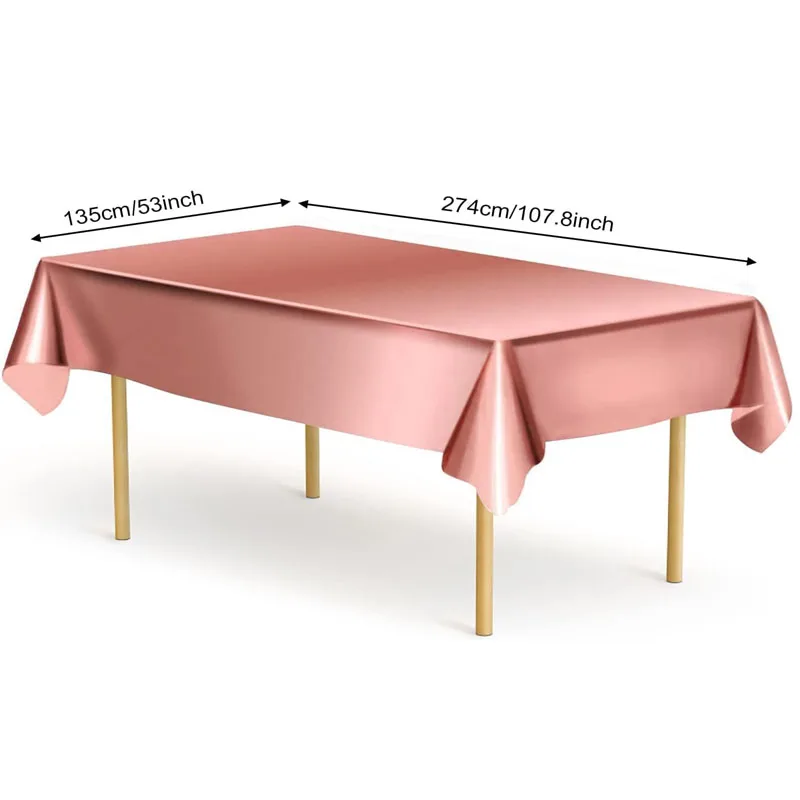 Roségold Einweg-Geschirrset, Pappbecher, Teller, Servietten, Tischdecken, Strohhalme, Verlobung, Hochzeit, Geburtstagsparty-Zubehör – Detail 6