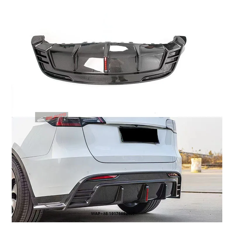 

Yaochi New forTesla Model Y Dry Carbon Bumper with Exhaust Cutouts-Bolt-On Universal Fitment 1 Year Warranty