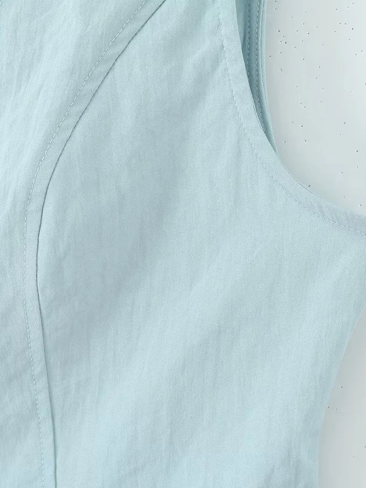 ชุดกระโปรงยาวและเสื้อกั๊กยีนส์สั้นสไตล์ยุโรป แฟชั่นผู้หญิงใหม่ อเนกประสงค์ เรียบง่าย ดูดี