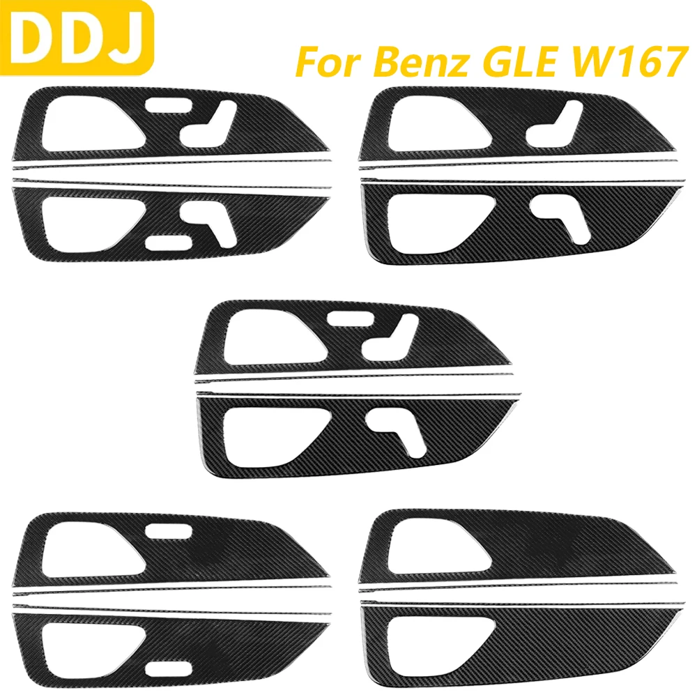 For Mercedes-Benz W167 GLE 300 350 400 450 2019-2024 Real Carbon Fiber Car Accessories Gear Shift Chassis Lift Set Trim Sticker