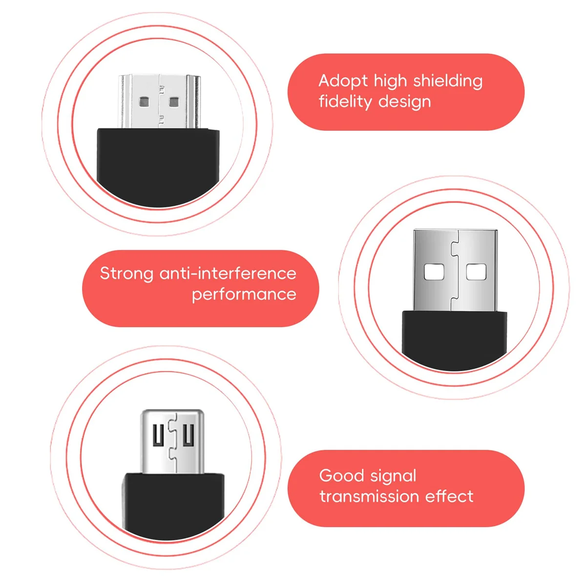 Cabo conversor micro-USB para adaptador de 6,5 pés 1080P HDTV para dispositivos Android Galaxy S3 (11 pinos, vermelho)