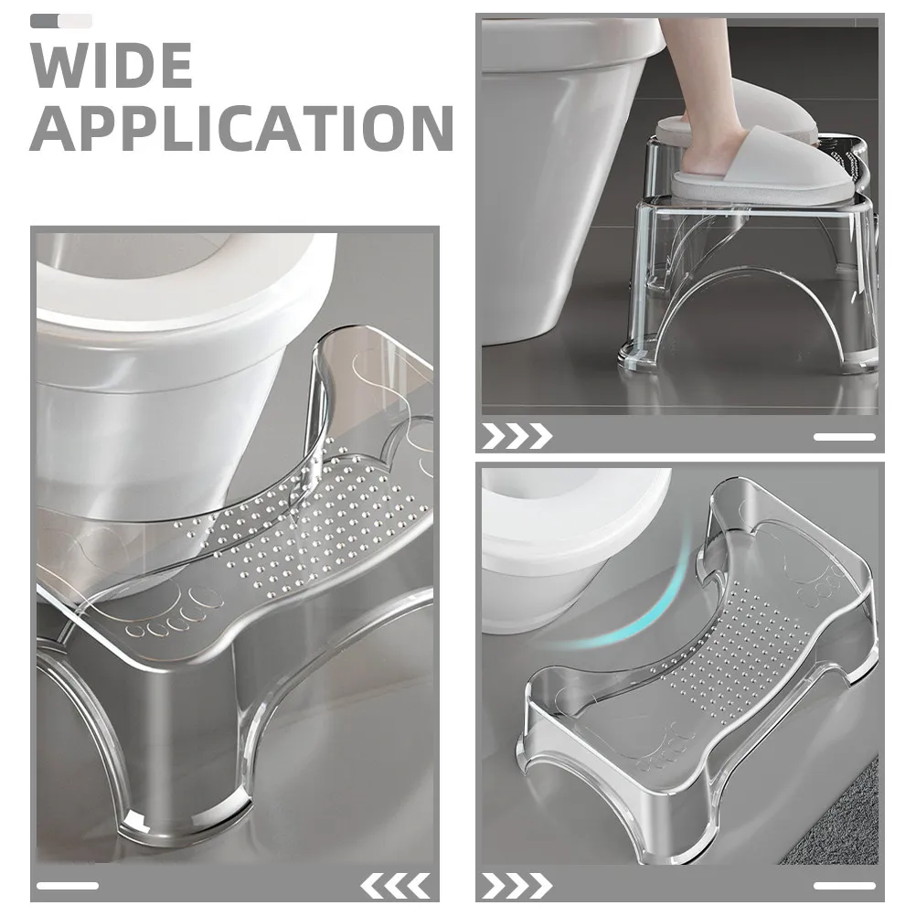 Clear Pet Toilet Stool for Adults Toddlers Non-Slip Bathroom Footstool Squatting Step Stool Pooping Potty Training Aid