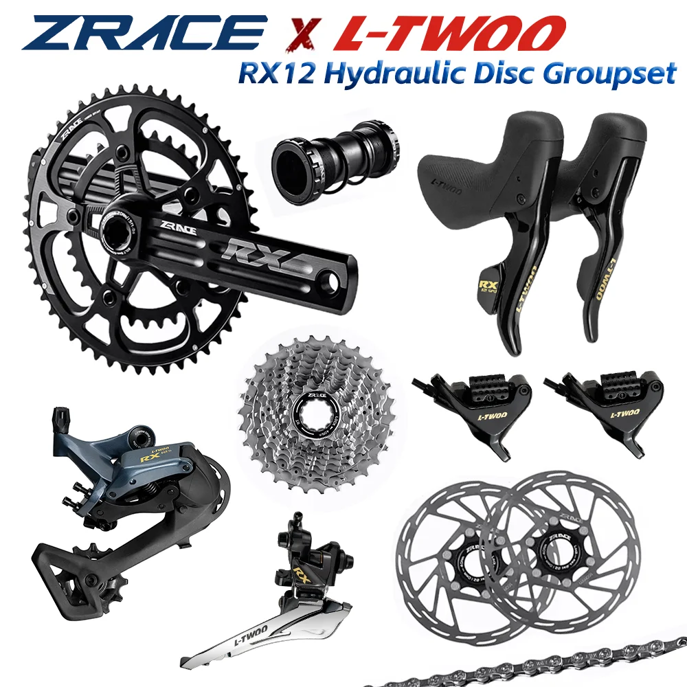 

LTWOO RX12 Hydraulic Disc + ZRACE Crank Cassette Chain, 2x12 Speed, 24s Road Groupset, for Road bike Bicycle / R7170 R8170