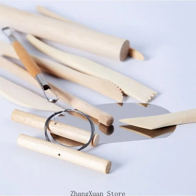 Tonkeramik-Formwerkzeug-Set, 10-teilig, mit kreisförmigem Trimmwerkzeug für Keramik, 3 x – Detail 4