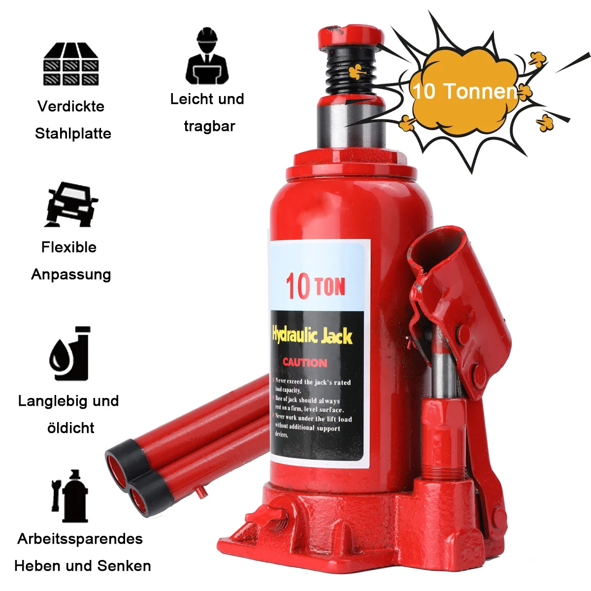 10 طن زجاجة هيدروليكية جاك رفع السيارات رافع الصلب أداة إصلاح السيارة