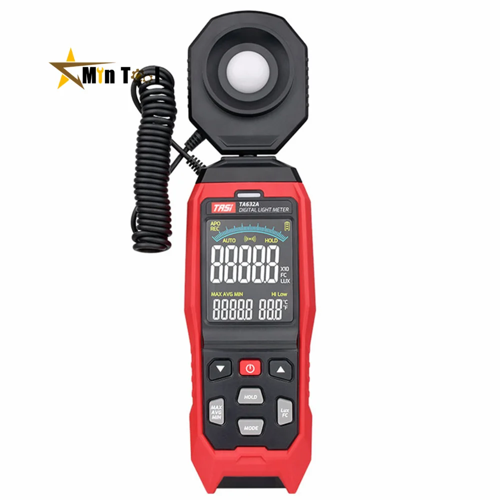 TA632A/B Digital Light Meter Photography Luxmeter Detachable Probe Illuminometer Lux/Fc Photometer Tester Measuring Tools