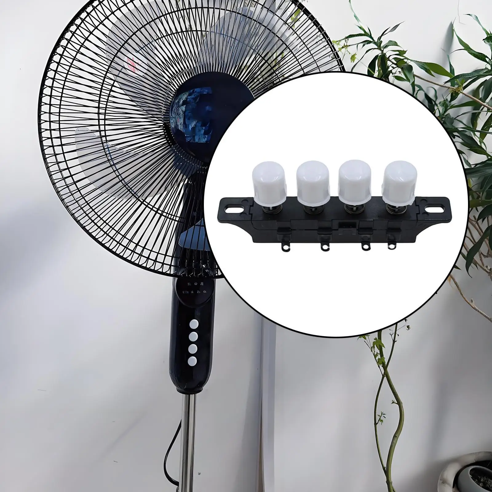Electric Fan Button Switch Fan Controller Easy to Install Universal Piano Key Design Stury Lightweight Replace 4 Key Repair Part