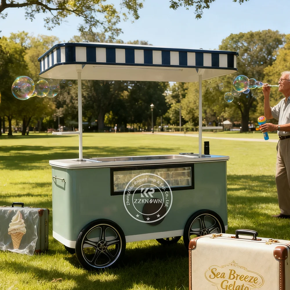 

Ice Cream Food Truck Push Cart Gelato Ice Cream Cart Ice Cream Display Case Food Cart