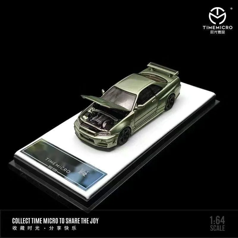 GTR R34 Open Cover TimeMicro TM 1:64 Simulated Alloy Car Model