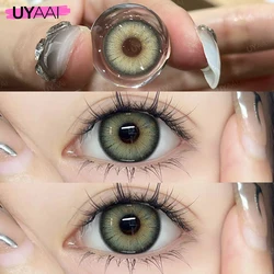 UYAAI Color Contact Lenses with Container Tweezers Green Color Eye Lenses Blue y2k Colorcon High Quality Brown Natural Lenses