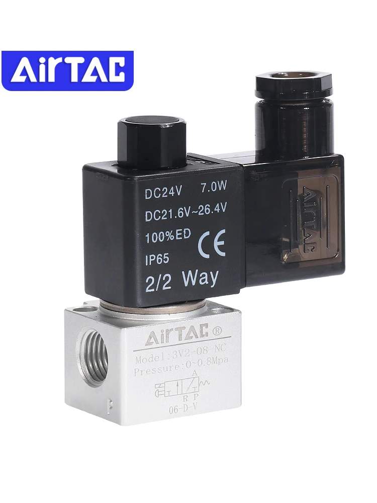 Airtac 3V2-06 3V2-08-NO 3V2-08-NC 1/4" 3V208 3/2-Wege- normalgeschlossenes Pneumatik-Magnetventil – Detail 2