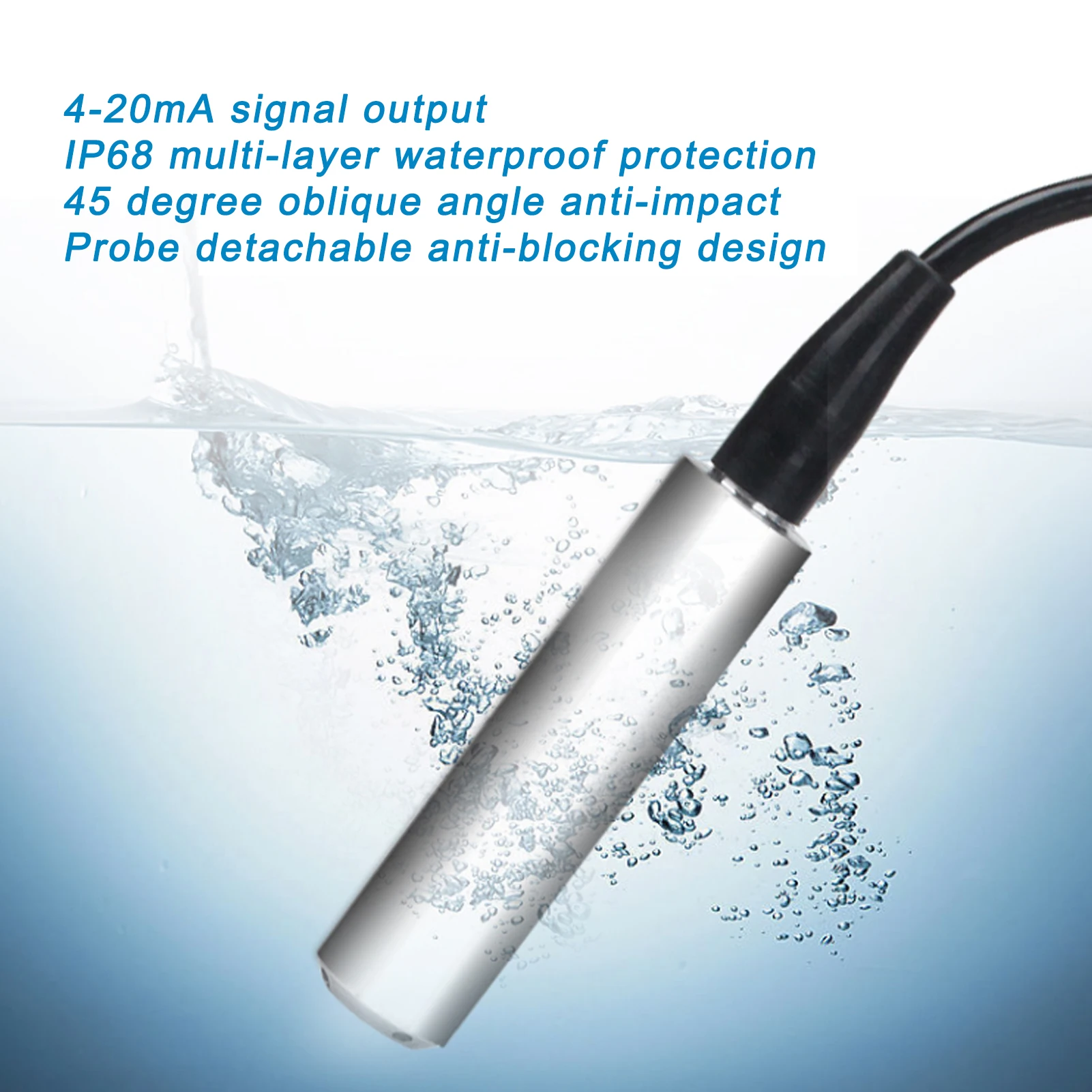 Liquid  Transmitter YB2JF Liquid  Transmitter 5m Cable Water  Sensor Detector 1232VDC 420mA