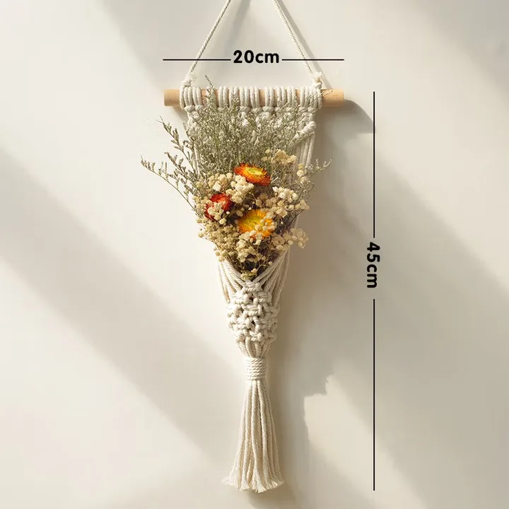 

Dried flower wall sticker decoration hand-woven pendant living room bedroom wall hanging decoration card dec