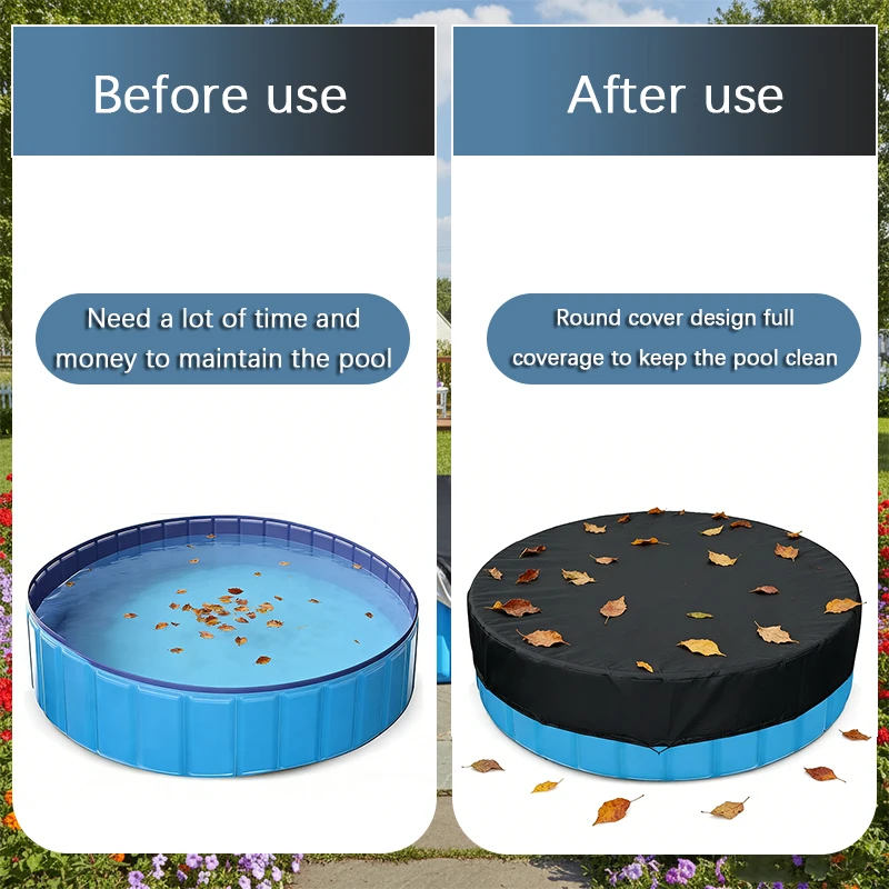 Portable Waterproof Foldable Round Pool Cover Dustproof Insect Resistant for Inground Pool Protector Dust Cover Boat Accessories
