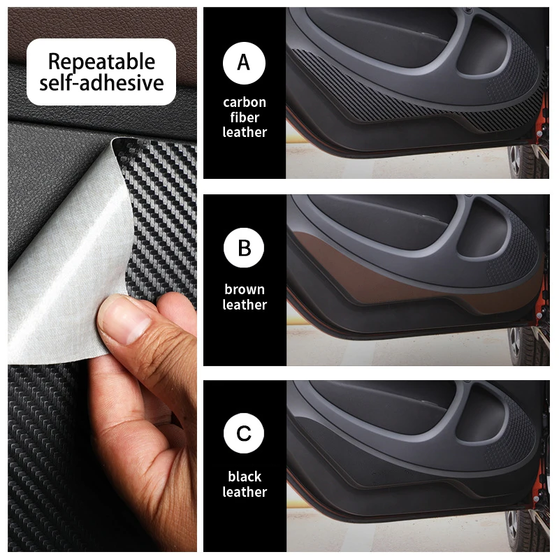 Car Door Edge Protection Pad Anti-kick Anti Dirty Door Mats Cove Sticker For Mercedes Benz smart fortwo 2016 2017 2018 2019