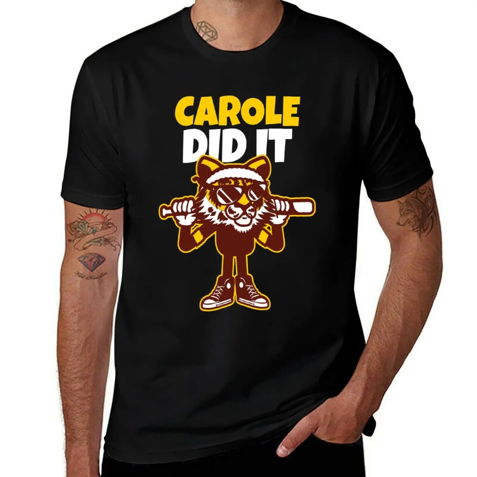 CAROLE DID IT BIG CAT RESCUE FUNNY T-Shirt Active Sports Short Sleeve Cotton Shirt T-Shirt