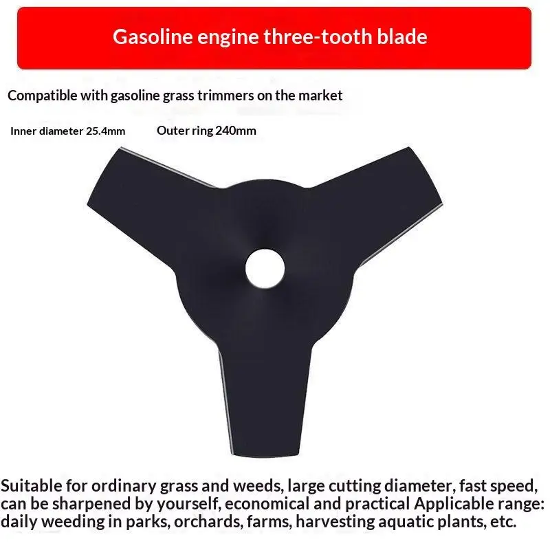 1PCS 3 Teeth Brush Cutter Blade Quenched Steel Replacement Garden Tool Parts For Grass Trimmer Lawn Mower