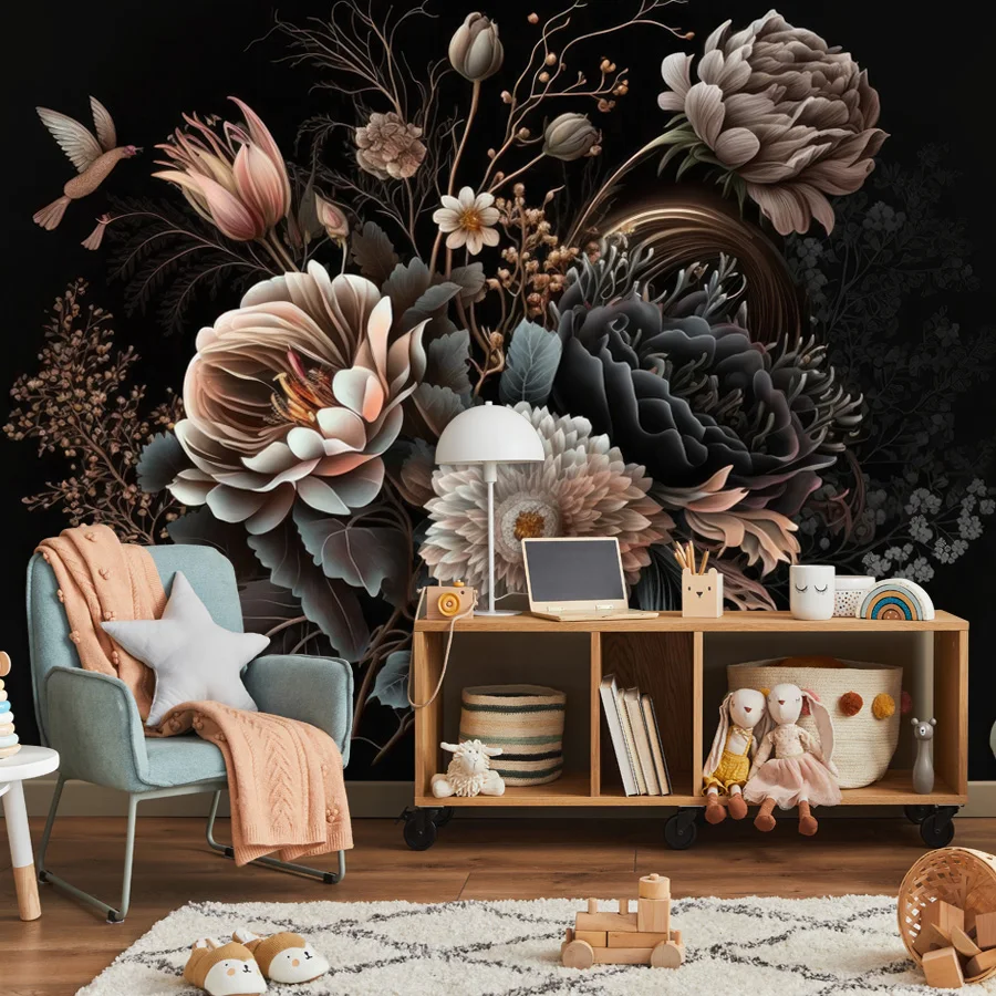 20+ Peel and Stick Wallpaper for Living Room Bouquet Spring Botanical Peony Floral Lily Contact Wall Art Papers Home Decor Mural
