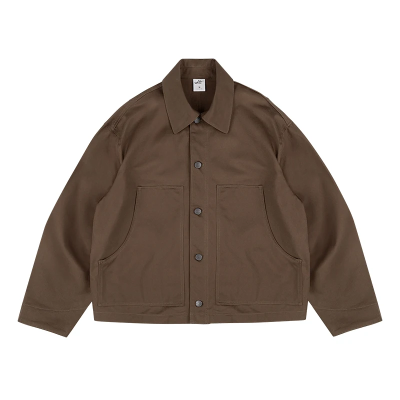 

IDLT Waed Cotton Work Jaet Свободная посадка или широкая мужская верхняя одежда в стиле ретро Дышащее пальто с откидным воротником Sve