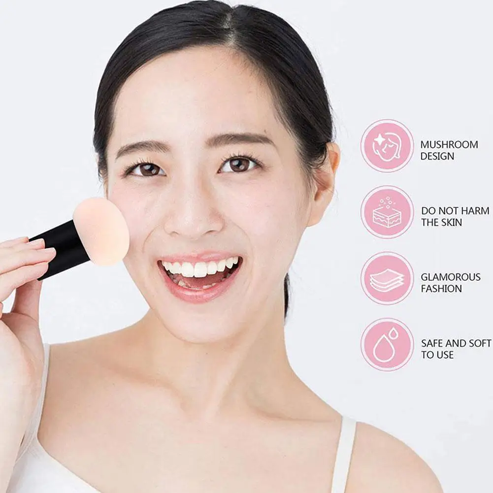 Esponja cosmética de seta de Color aleatorio con tapa protectora, cojín para maquillaje, polvo de huevo suelto, esponja de maquillaje, base de aire B7u8