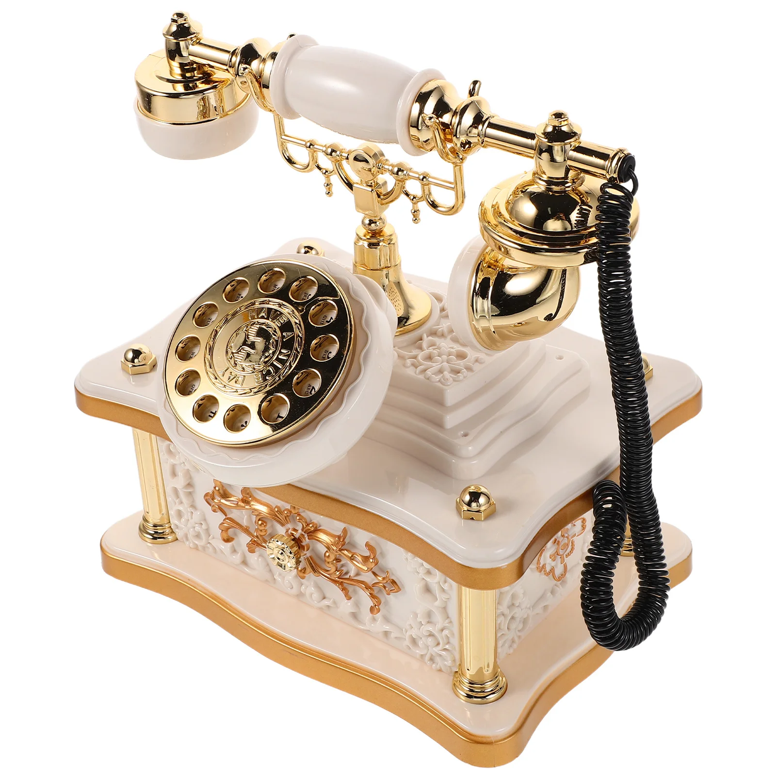 

Vintage Telephone Music Box Retro Telephone Decorative Desktop Old Fashioned Landline Phone Ornament for Hall Cabinet