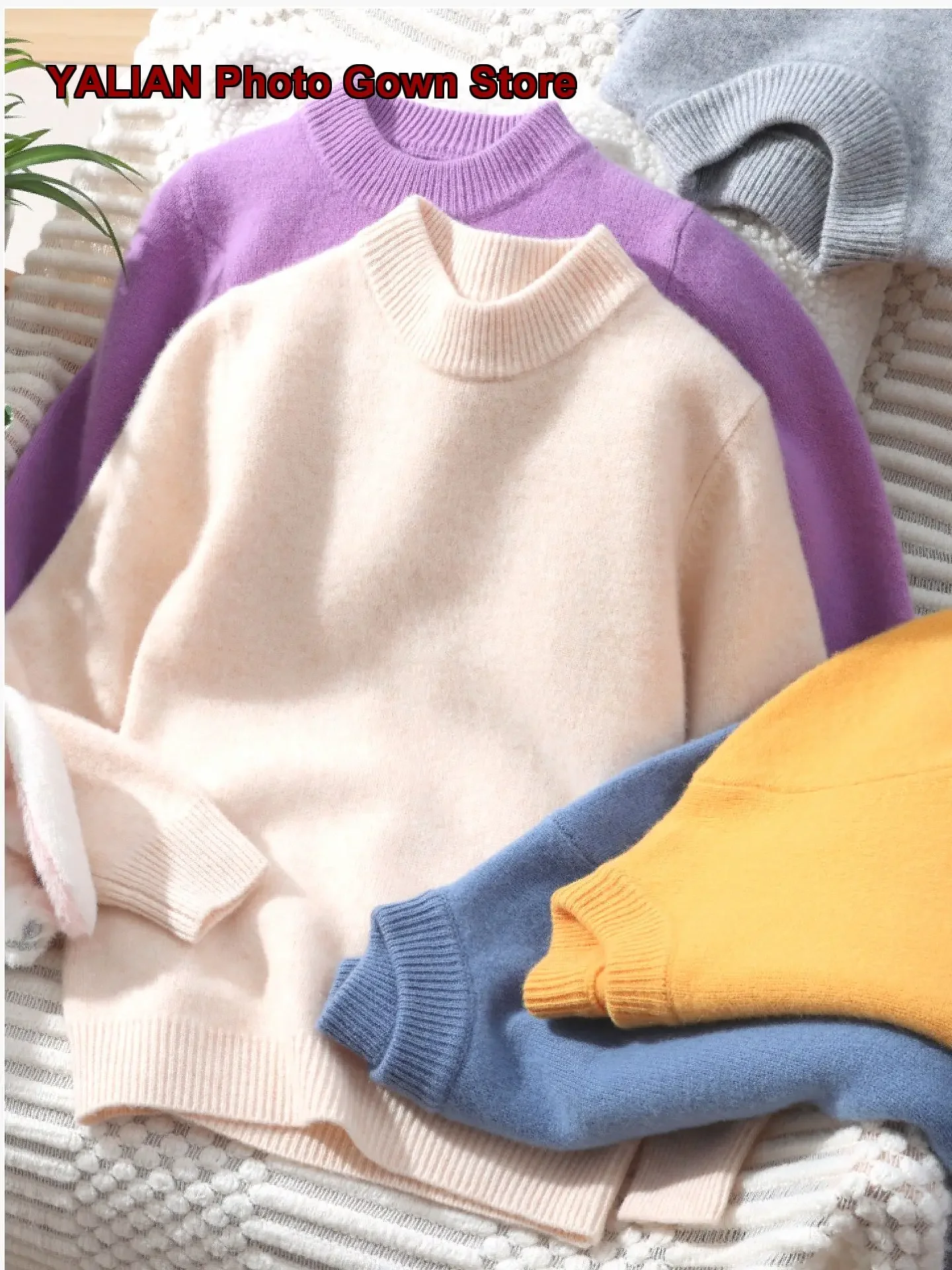 Kids Knit Top Newborn Baby Merino Wool Round Neck Long Sleeves Base Layer Toddler Older Kids Autumn Winter Warm Girls