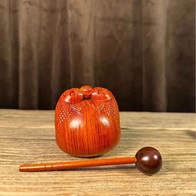 Rosewood Ritual Tool for Office Stress Relief, Knocking Small Wooden Fish, Temple Household Percussion Instrument, Buddhist