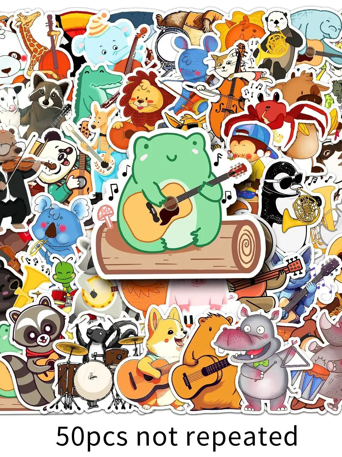 AliExpress GOGOTU 10/50PCS Cartoon Animal Concert Stickers Musical Instrument Guitar Graffiti DIY Helmet Bicycle Laptop Phone Diary Album Ornament