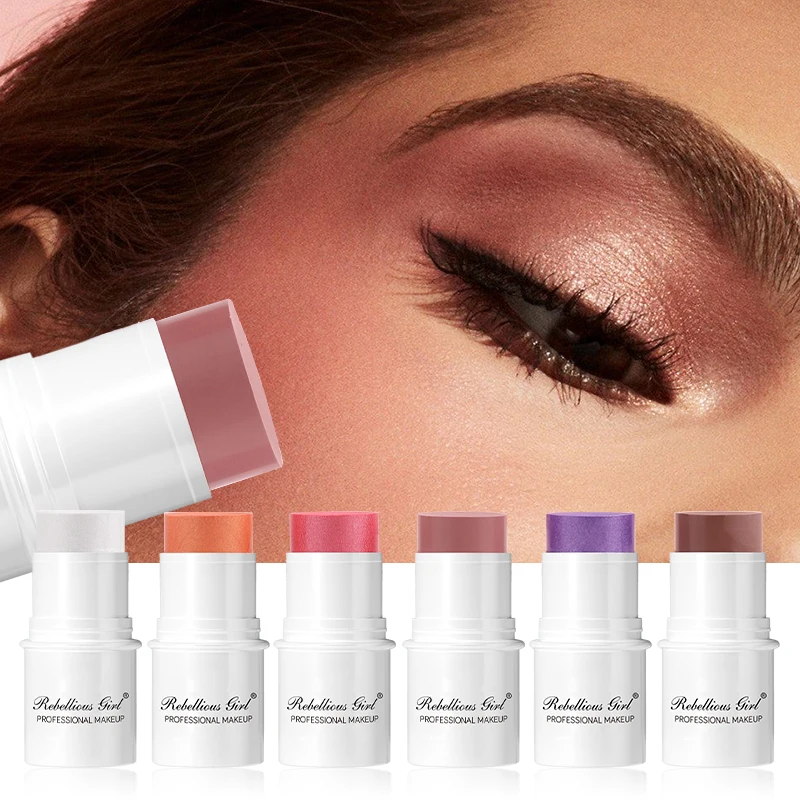 أعواد كونتور كريمية، ظلال تفتيح مع قلم تحديد الوجه برونزي وأحمر الخدود، قلم تحديد الوجه غير دهني ومقاوم للماء #5