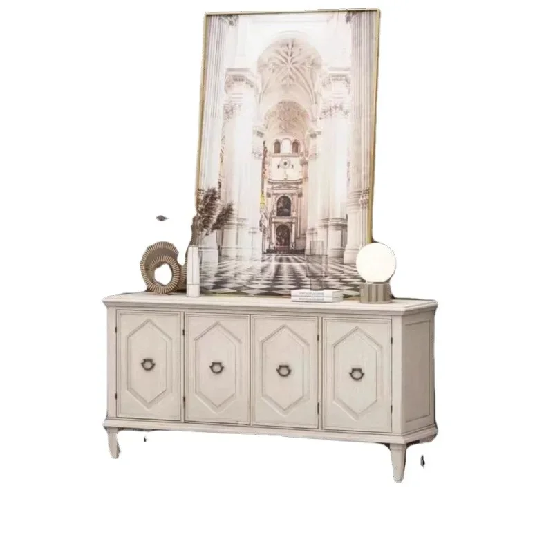 

Nordic country solid wood bedroom TV cabinet living room porch cabinet North American queen series retro old locker