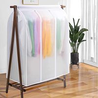Clothing Dust Cover Transparent Dress Clothes Garment Dust Cover Hanging Organizer Waterproof Dustproof Clothes Wardrobe Storage