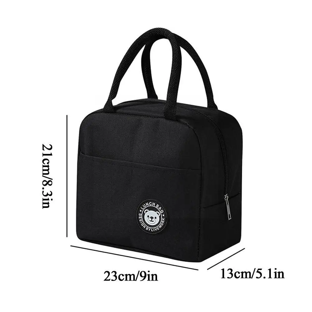 Insulated Lunch Bag Women Kids Cooler Bag Thermal Bag Bags Food Container Pack Canvas Tote Picnic Food Ice Portable E2Y9