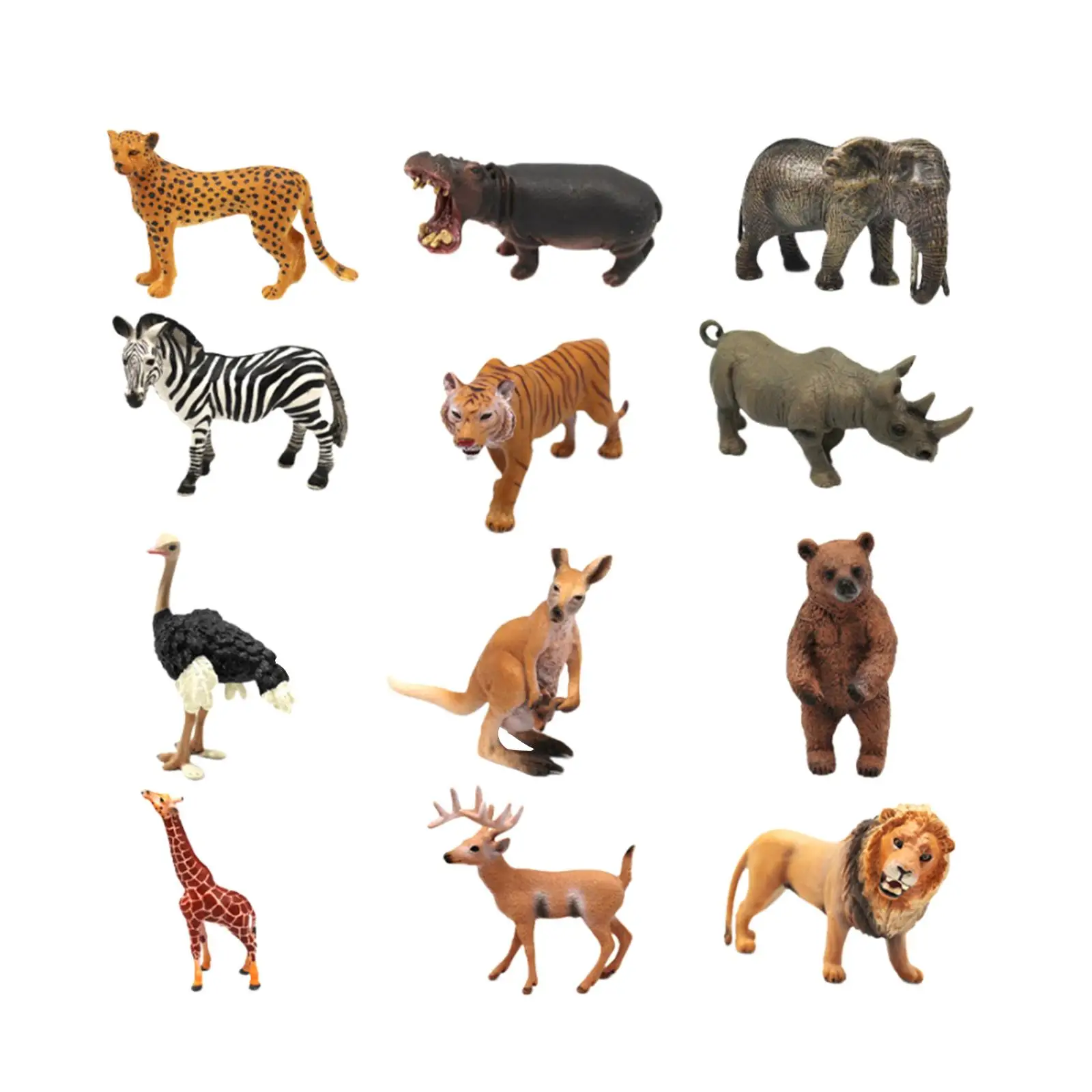 

12x Jungle Animals Statue for School Projects Party Favors Creative Play