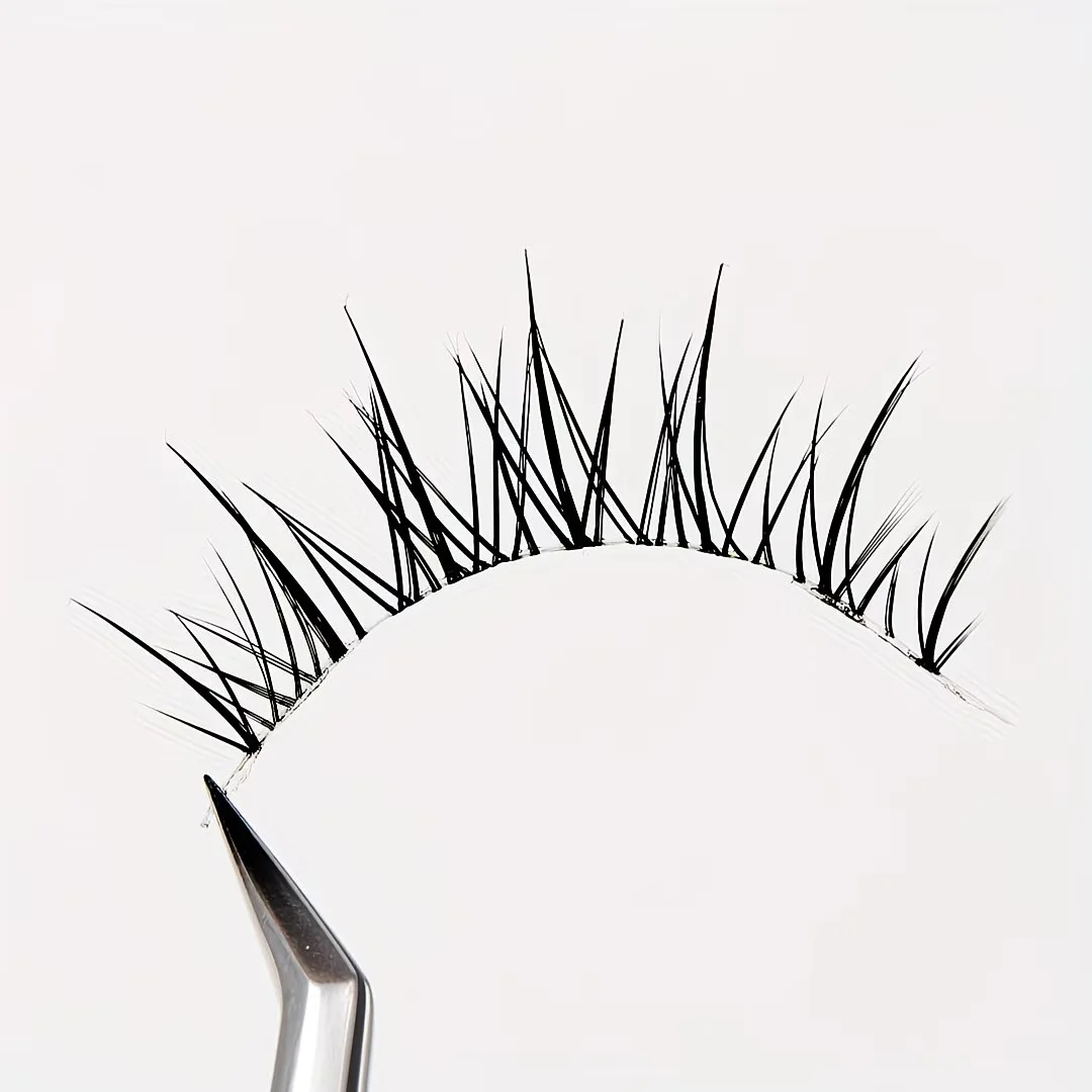 5 Pairs of Thai-style False Eyelashes, With Clear Band, Natural Luminous Finish, Super-fine Lashes, Thick & Fluffy, Fairy Lashes
