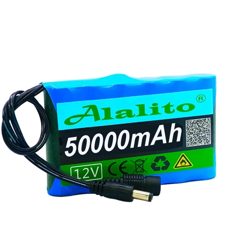 Nuova batteria portatile Super 12V 50000mah batteria ricaricabile agli ioni di litio capacità DC 12.6v 30Ah CCTV Cam Monitor + caricabatterie