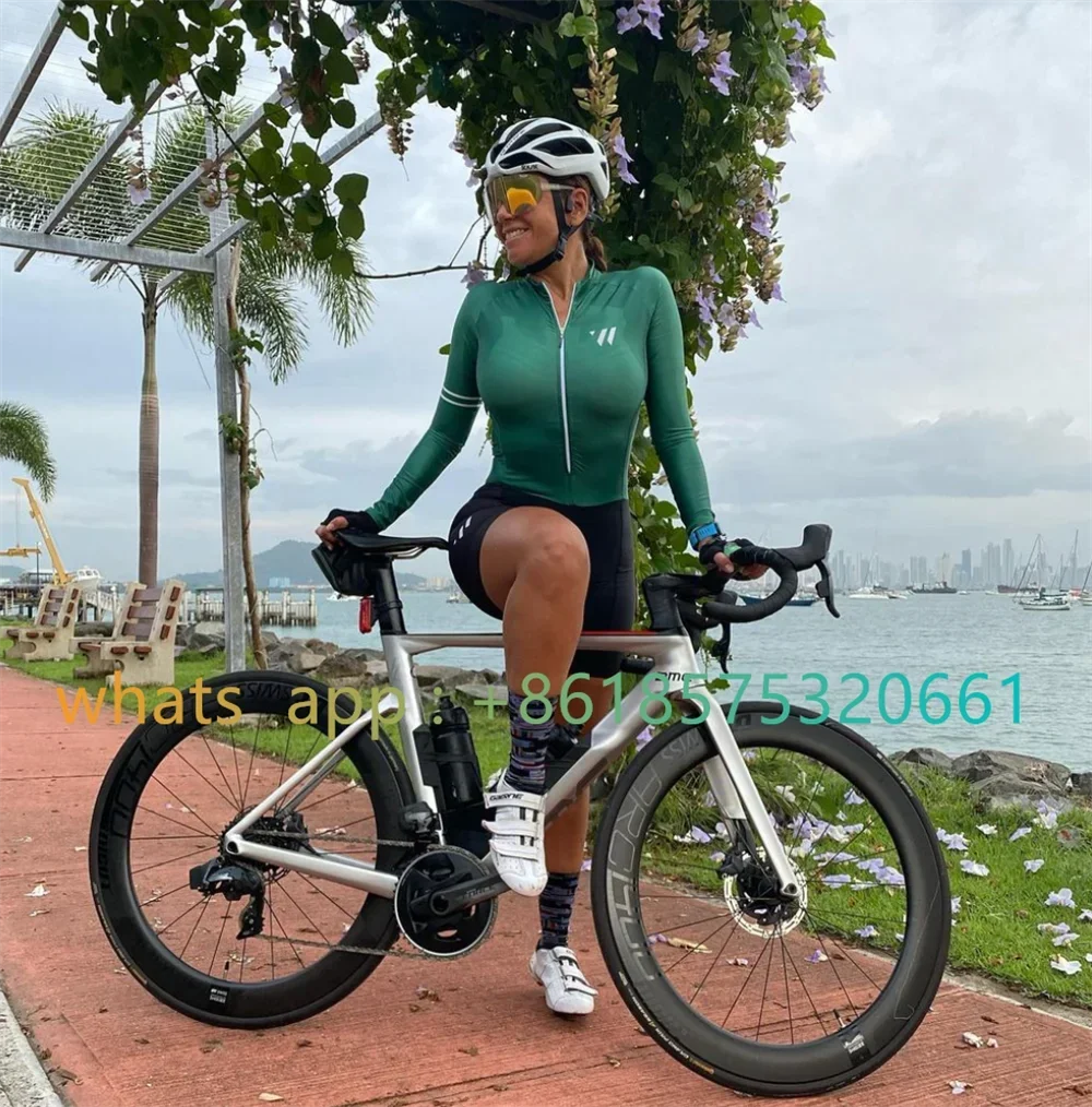 Women Monkey Triathlon Suit Cycling Jersey Jumpsuit Skinsuit Bicycle long sleeves Clothing Roupa Macaquinho Ciclismo Feminino