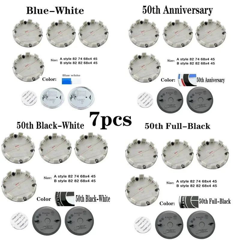 

7 шт. Автомобильный капот, передний задний багажник, эмблема, значок для BMW, издание 50-летия E36 E46 E53 E90 E60 E87 E93 G01 G20 X3 X5 F30 F20