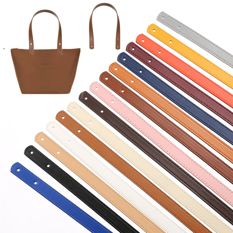 Accessories For Bags 2pcs PU Leather Bag Handle With Rivets DIY Replacement Bag Belt Shoulder Bag Strap Handbag Band Detachable